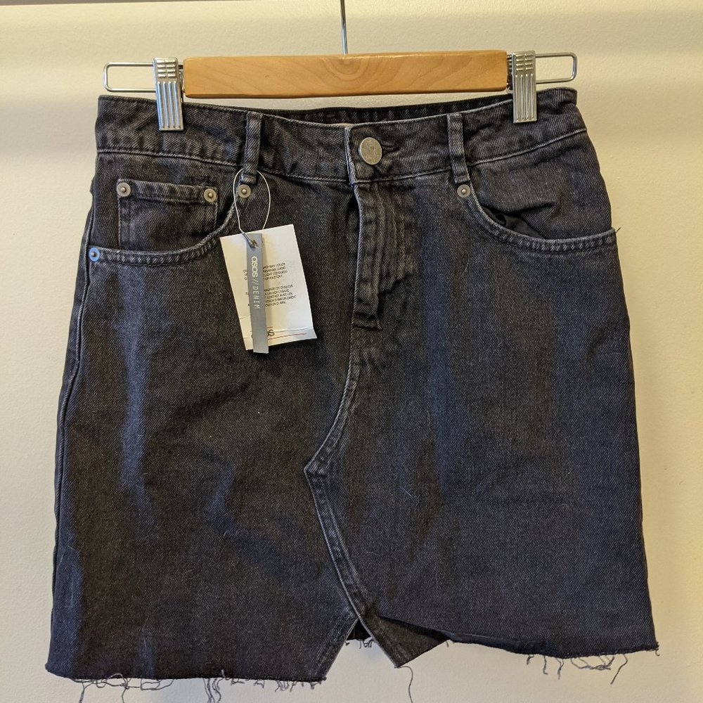 NWT Asos black denim skirt - UK8 US4